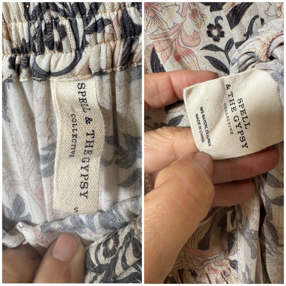 SPELL & THE GYPSY Oasis Side slit boho exotic hippie Maxi Skirt Pearl Sz small - Picture 9 of 10